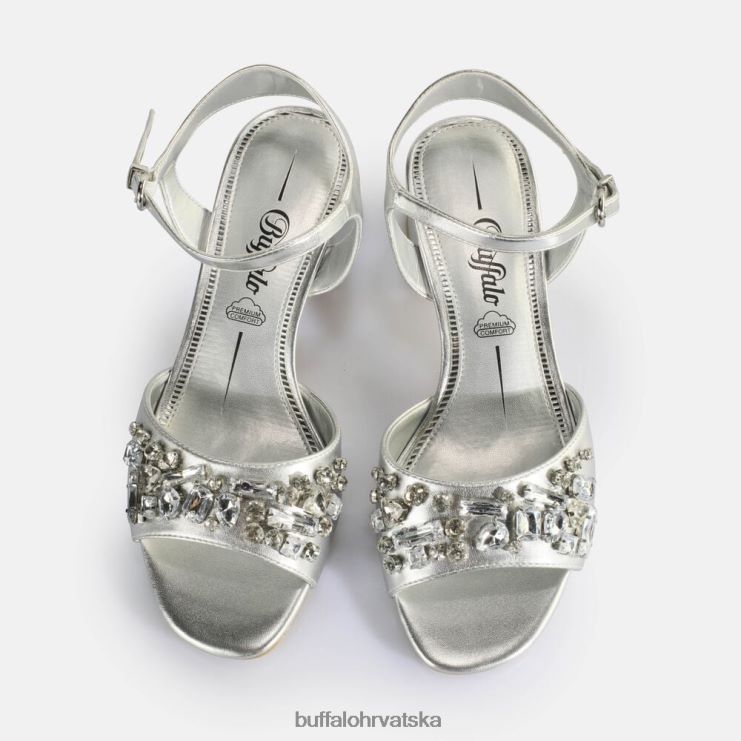 srebro Buffalo veganske sandale na petu lilly ice |sandale TDD6T503